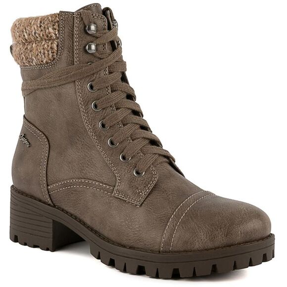 Sugar Womens Oraura Taupe Lace-Up Almond Toe Combat & Lace-Up Boots Used - Picture 1 of 6